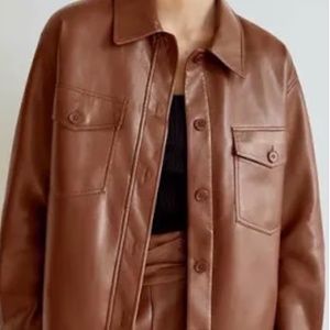 Aritzia Wilfred Leather Shacket